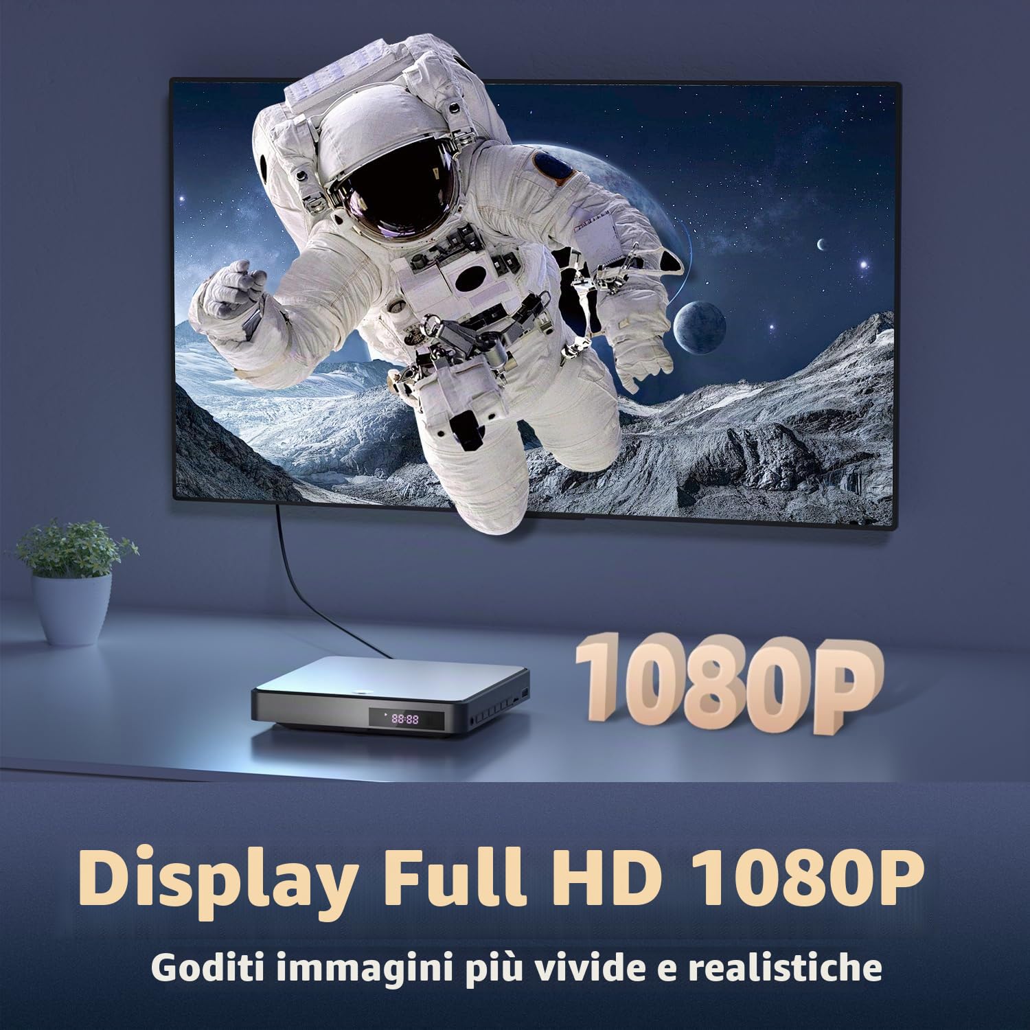 Desobry Lettore DVD Per TV, DVD Player Con Ingressi USB/TF, Lettore DVD TV Con Cavo HDMI/RCA Gratuito, Correzione Degli Errori, Lettore DVD HDMI Riduzione Del Rumore