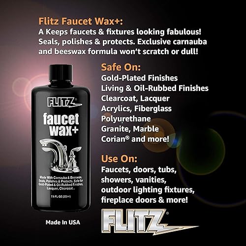 Miniatura 6 de Flitz Cera para llave WAXX Plus - Botella de 7.6oz fabricada en EE. UU., limpiador y abrillantador para llaves a base de agua para manchas de agua,