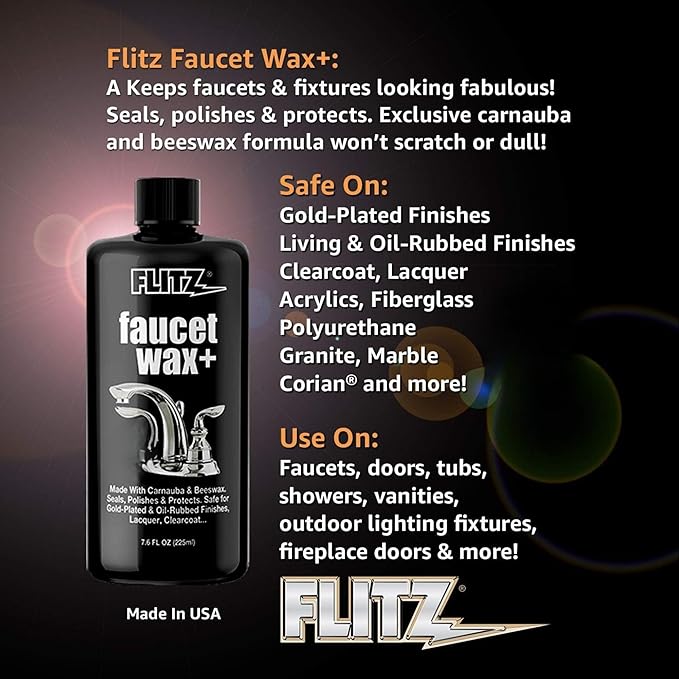 Flitz Faucet Wax Plus - 7.6oz Limpiador y Pulidor para Grifos miniatura 6