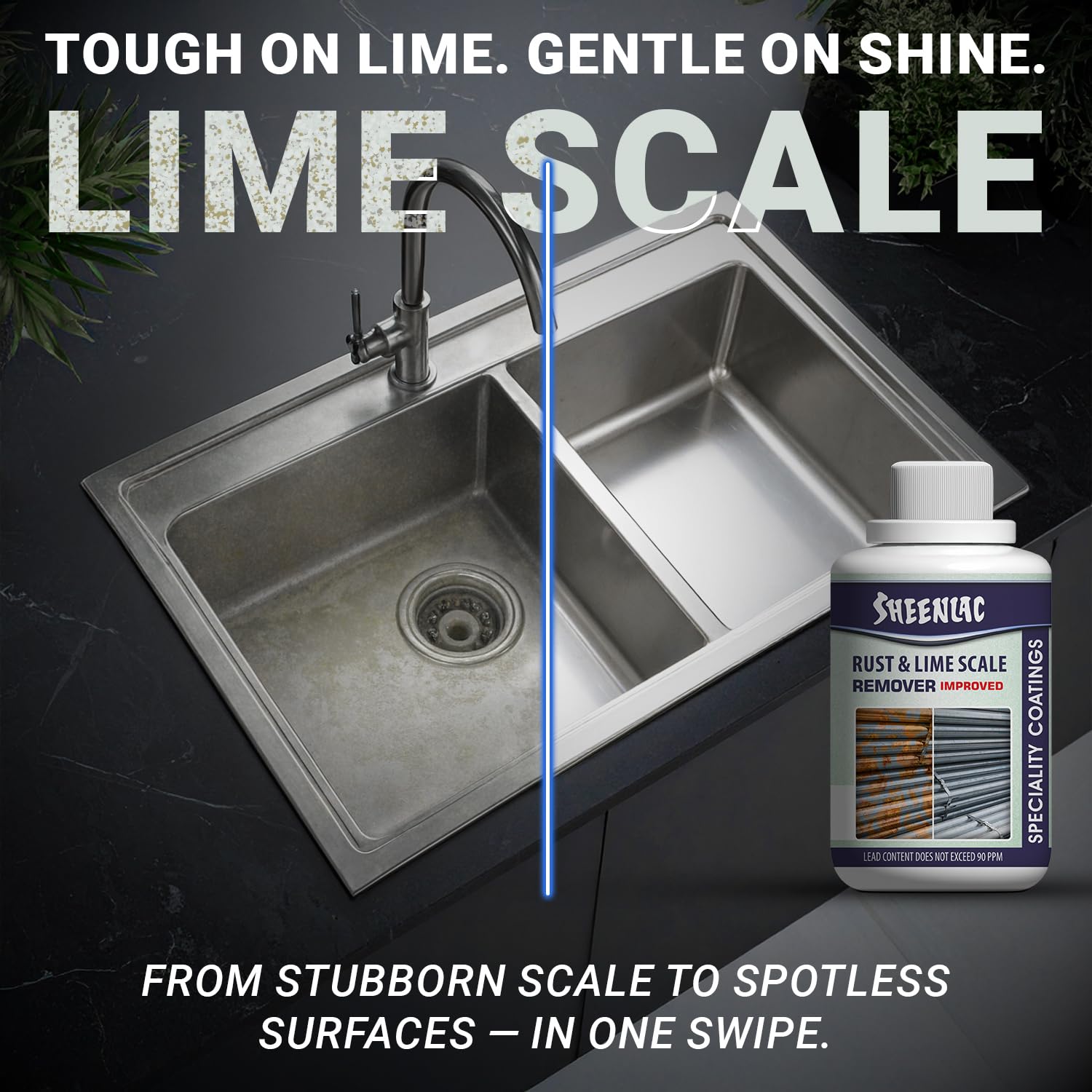 Sheenlac Rust & Lime Remover 250ml | Hard Water Stain & Limescale Remover for Taps, Tiles & Bathrooms | Removes Rust, Mineral Deposits & Stubborn Scale | Industrial-Strength Bathroom Cleaner 2
