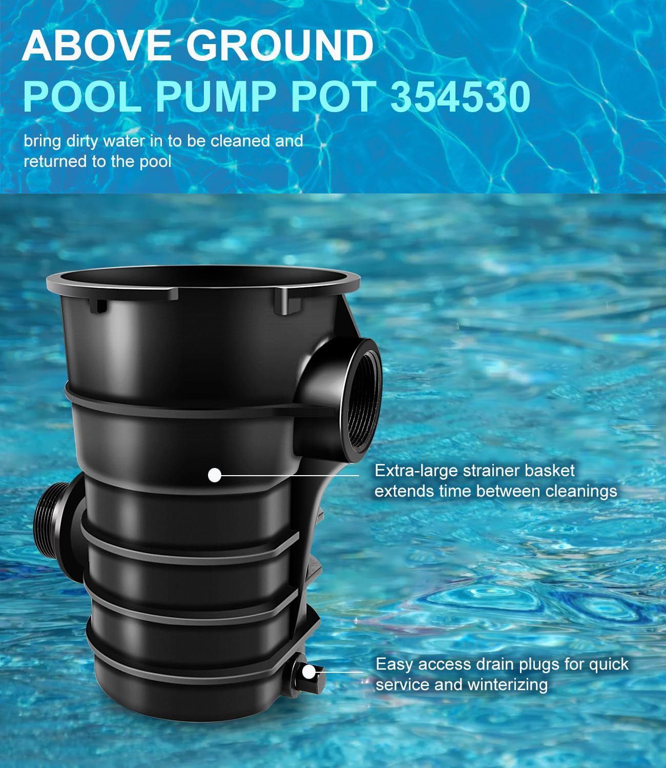 Yoursme 354530 Pot Direct Replacement for Pentair/Pac Fab/Sta-Rite Dynamo Above Ground Swimming Pool Pumps Strainer