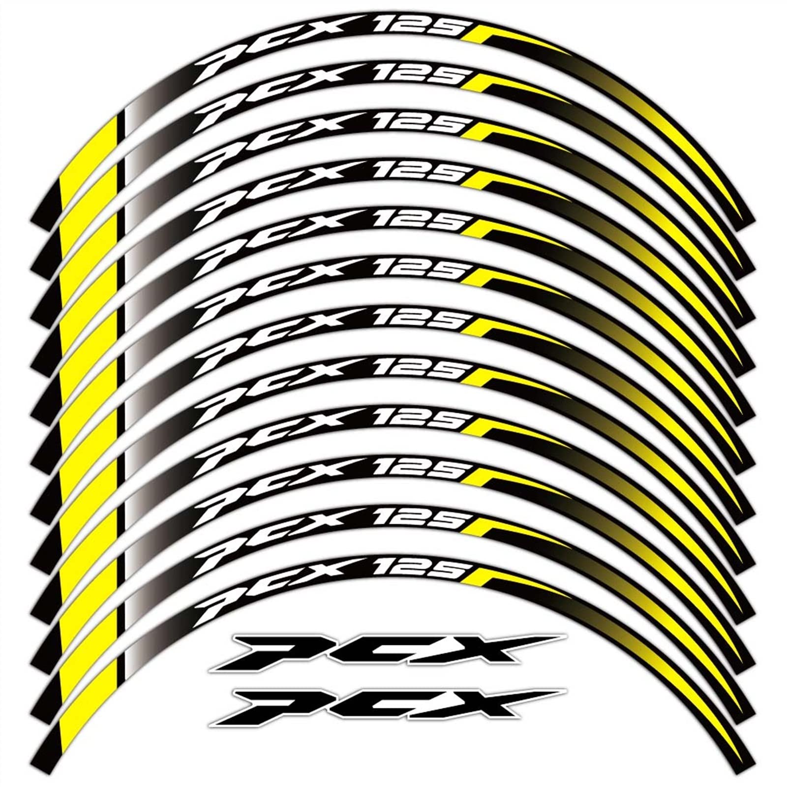 ORANGE REFLECTIVE MOTORCYCLE GP STYLE RIM STRIPES WHEEL TAPE STICKERS GRAPHICS