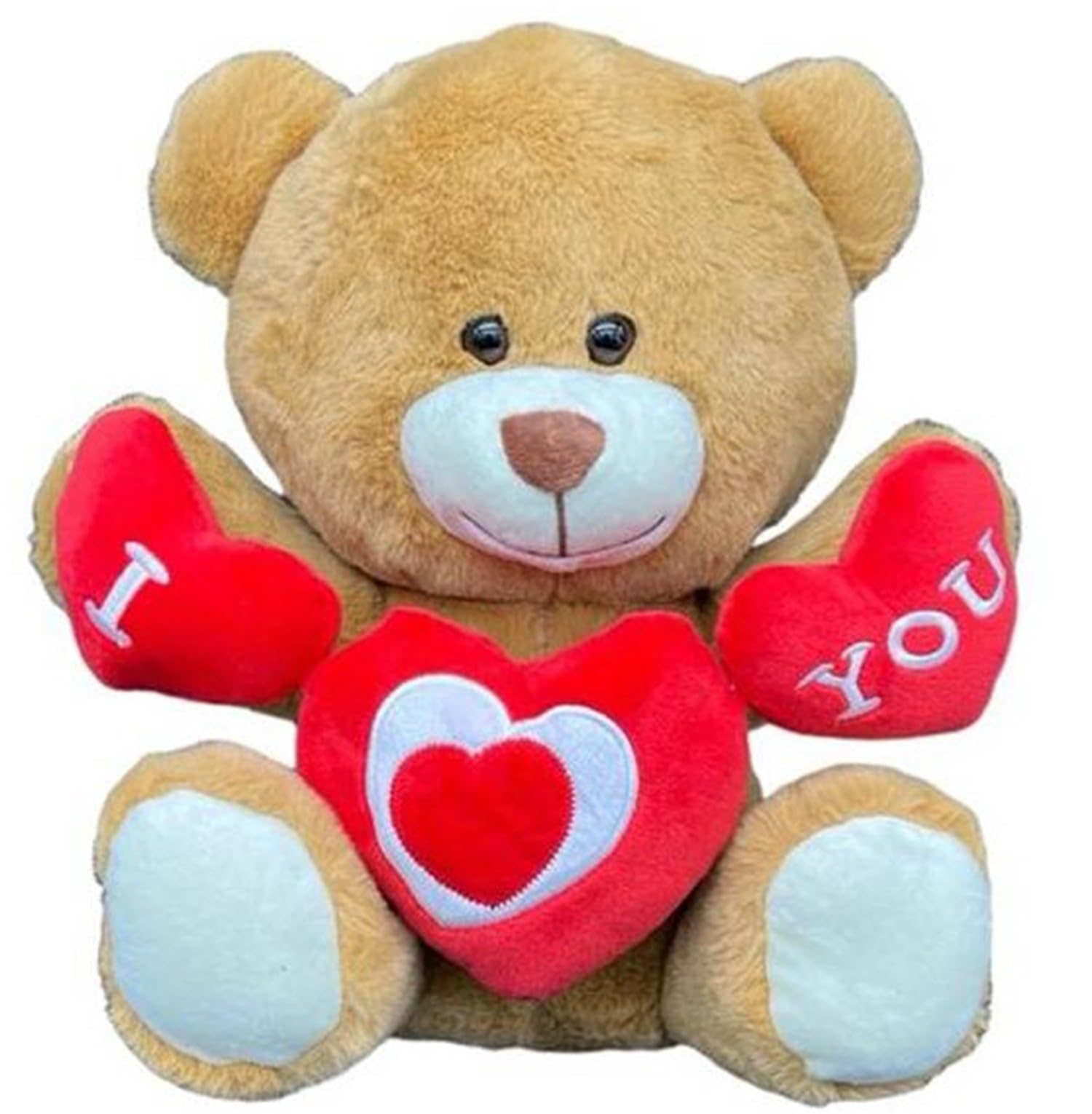 Generico Olbrzymi pluszak 55 cm z sercami "I Love You" - wysokiej jakości miękki pluszak, romantyczny pomysł na prezent