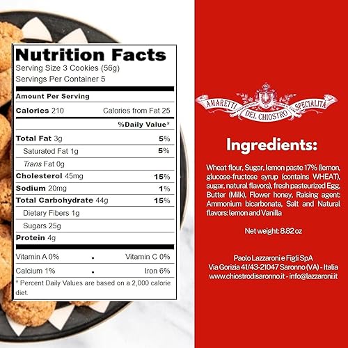 Miniatura 2 de Chiostro Cantuccioni Lemon Biscotti - Galletas italianas Biscotti - Galletas de limón crujientes y aperitivos de comida italiana - Galletas