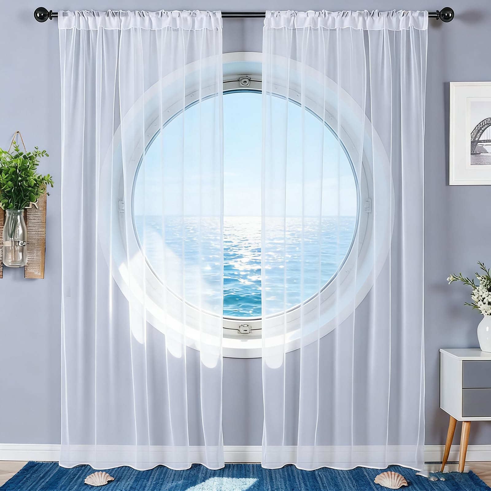 Cortinas transparentes suaves para filtrar la luz natural en el salón o dormitorio