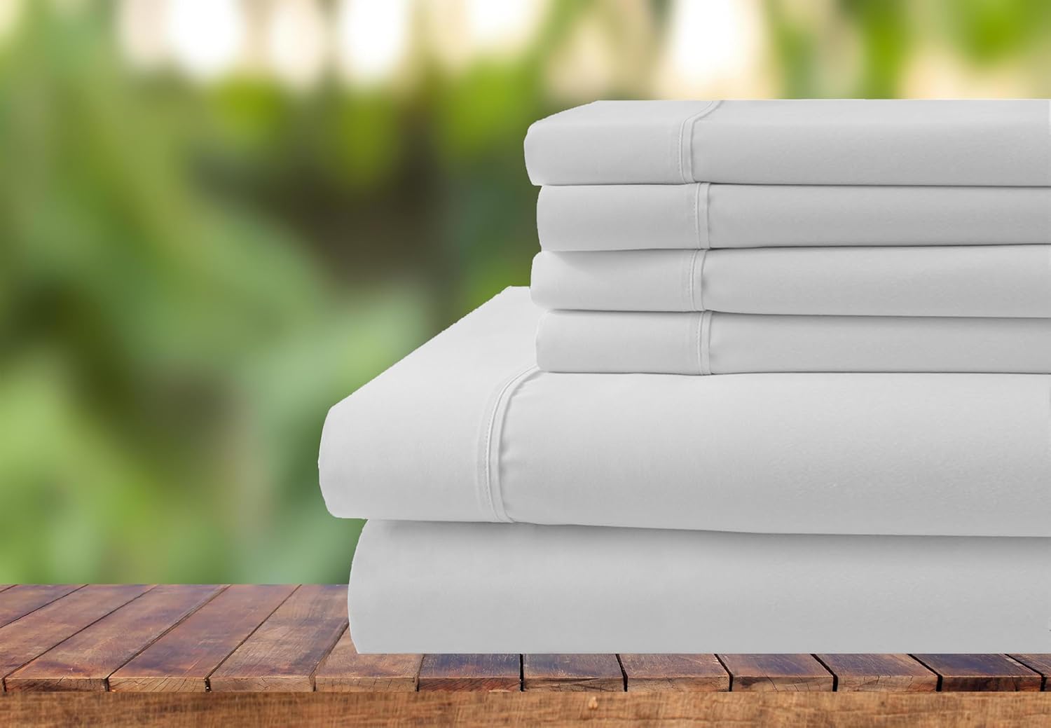 6 Piece Bedding Set, 100% Organic Cotton Bed Sheet Set 700 Thread Count, Crisp and Cooling Sateen Weave, Soft Breathable, Eco-Friendly, 15" Deep Pocket -(White, Queen)