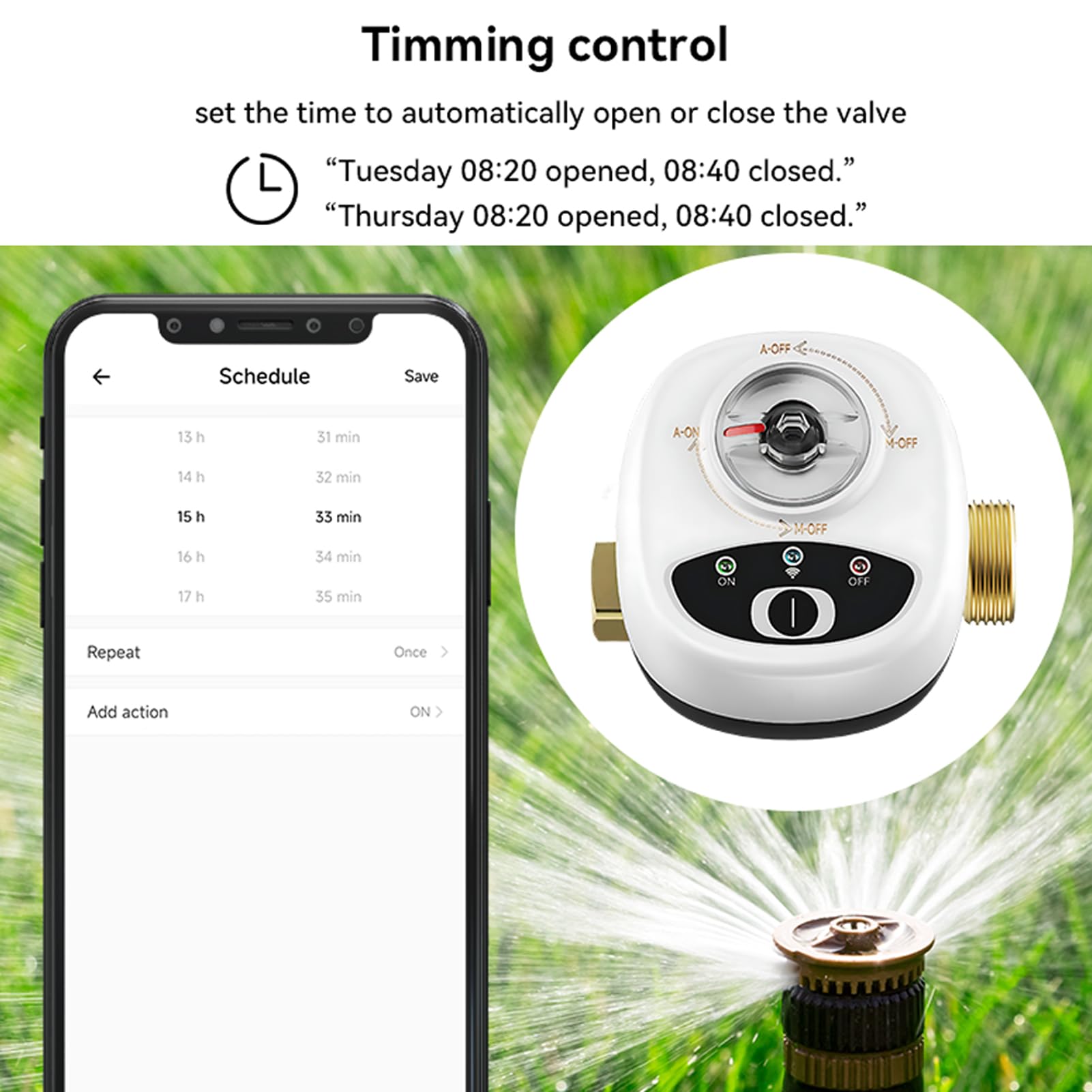 Valvola WiFi EWeLink, interruttore automatico, rubinetto intelligente, impermeabilità IP65, telecomando wireless tramite app, compatibile con Assistant e Salute per