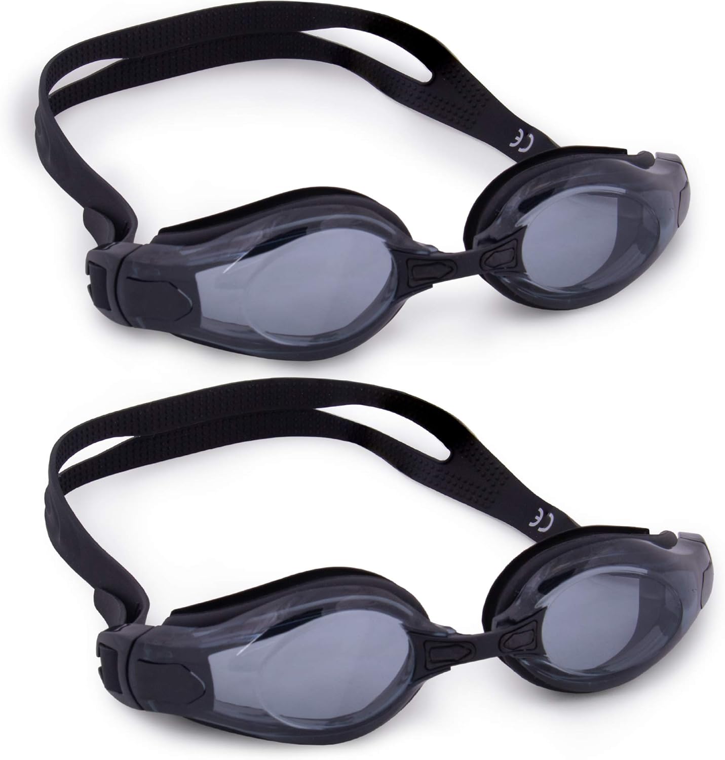 2Pack of Adult Swim Goggles, Black Crystalclear
