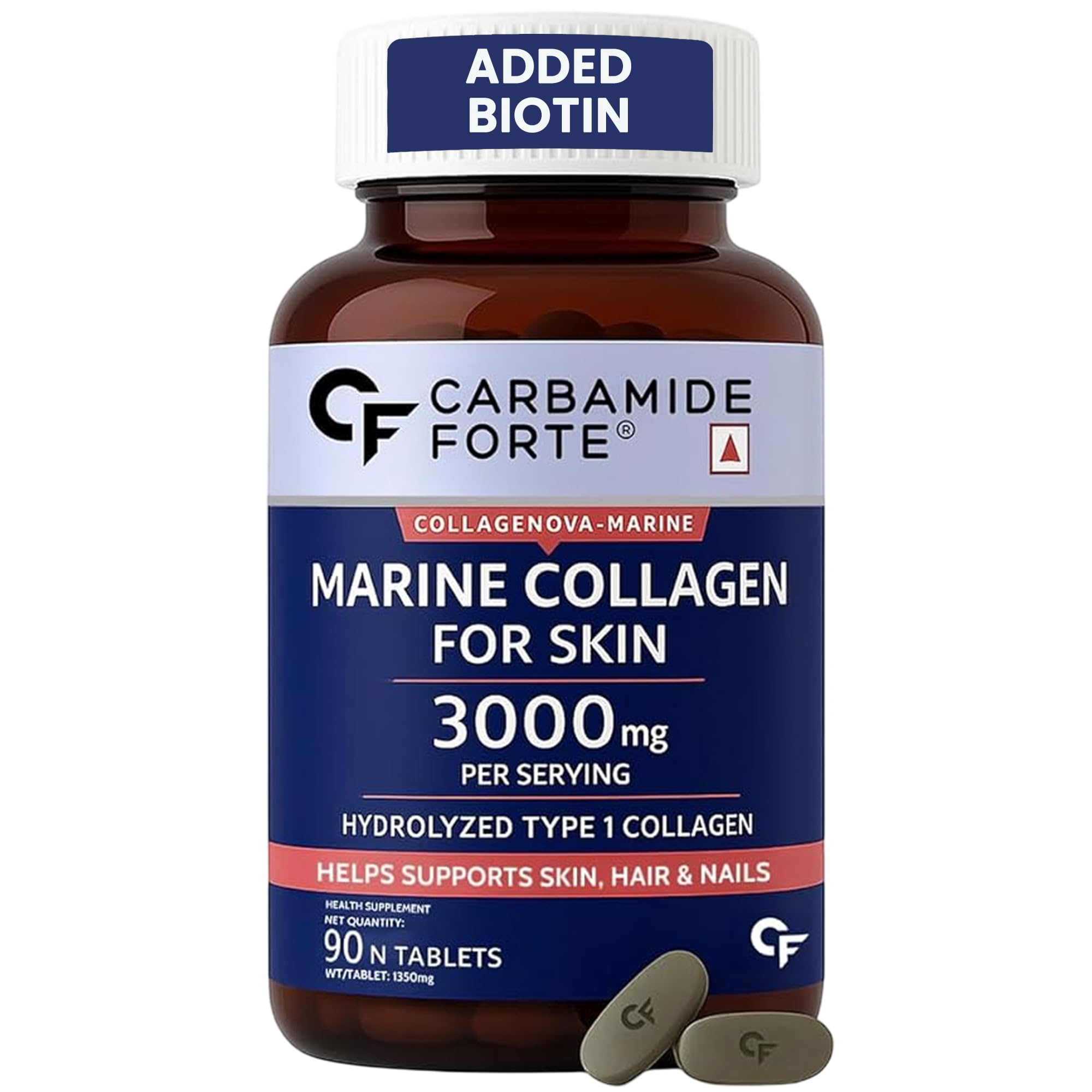 Marine Collagen Peptides Tablets | Marine Collagen Supplements for Women And Men For Skin, Hair & Nails - 90 Tablets