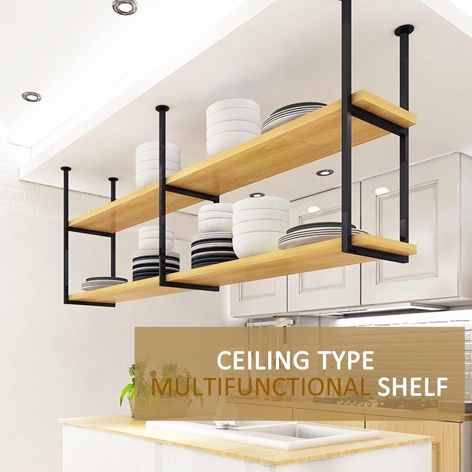 Ceiling Hanging Shelf Wine Bottle Holder Wall Mounted s Hanging Plant Shelf Garage Ceiling Storage Racks Hanging Book Shelves for Wall Plant Stand Can