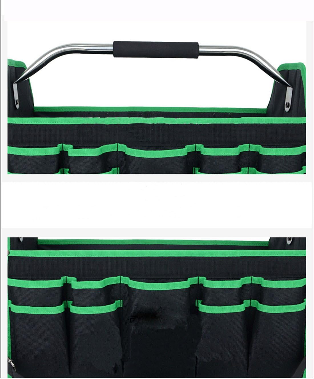 19"or 16" Heavy Duty Multi Pockets Open Top Tool Bag With Steel Handle And Shoulder Strap For Contractors Electrician Carpenters By Hi Suyi