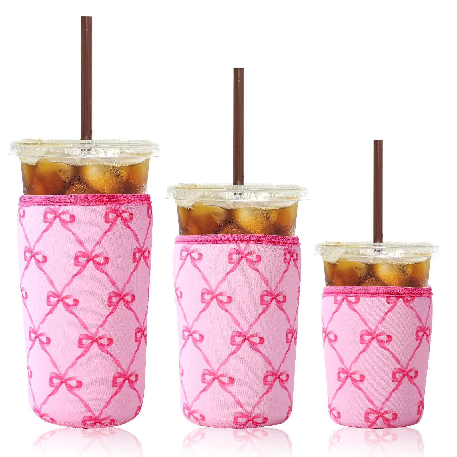 Manchon pour café glacé réutilisable isotherme néoprène lot de 3 tailles