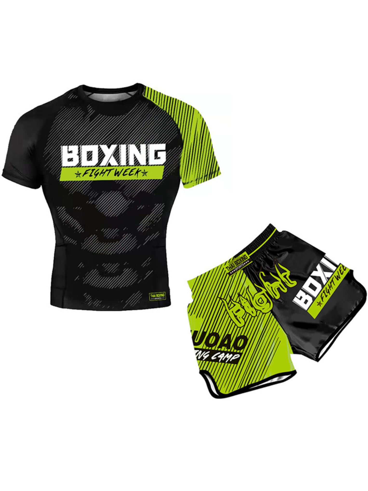 Ensemble Muay Thai Enfant 5-16 Ans - T-shirt + Short Polyester - MMA Kickboxing Arts Martiaux