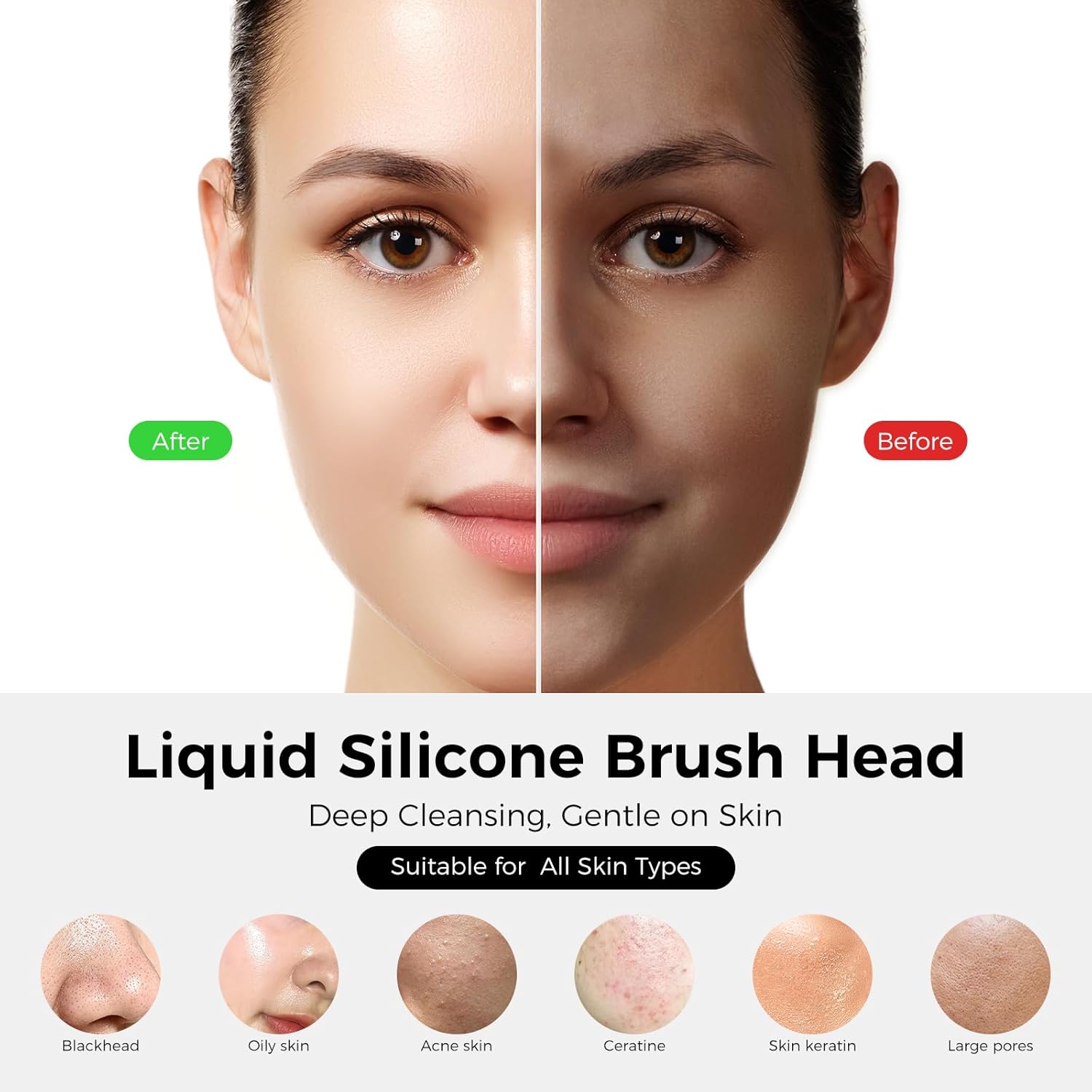 Face Scrubber Facial Cleansing Brush - Waterproof and Rechargeable Face Cleansing Brush with 4 LED Gentle Light, Cleansing, Exfoliating and Massaging, Electric Face Scrub Brush for Men & Women - Image 3