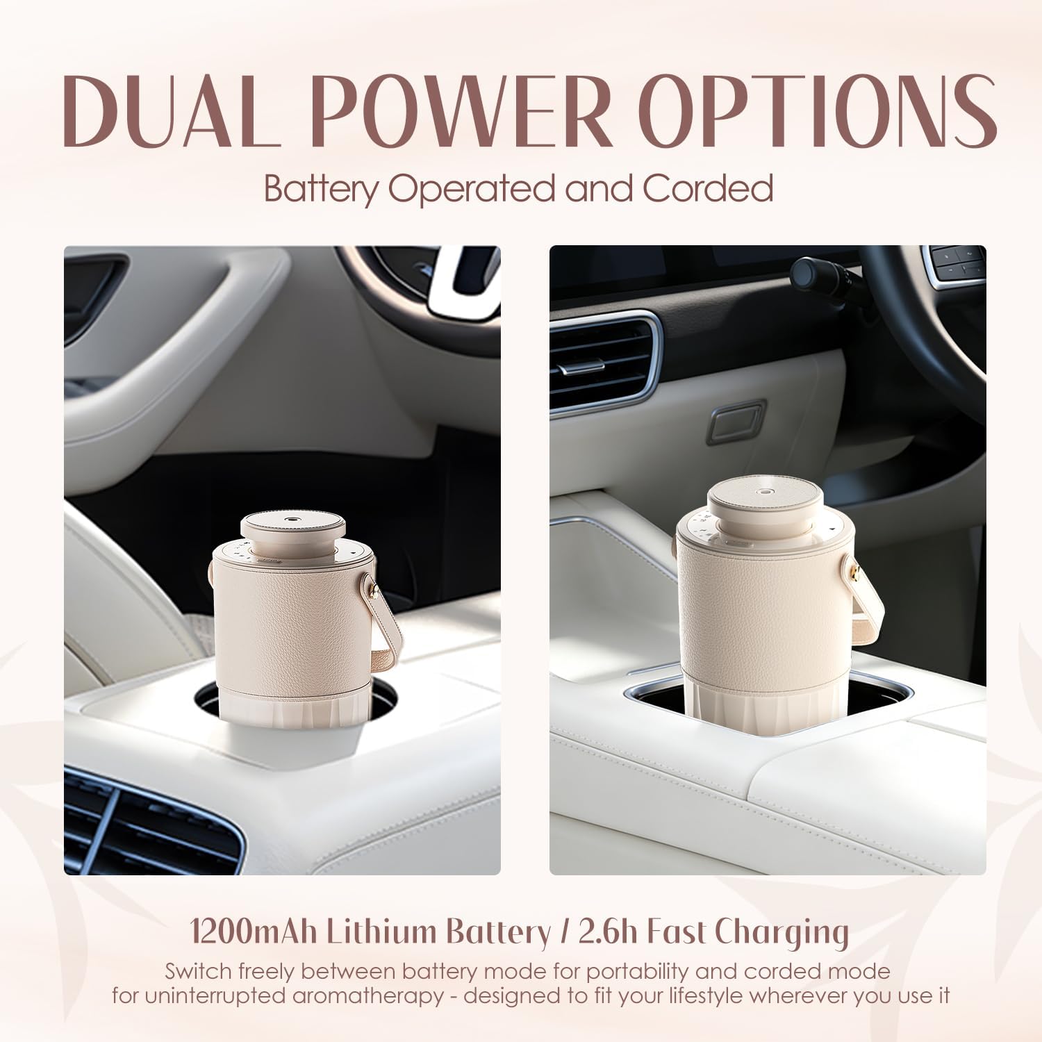 SALKING Waterless Diffuser Starter Kit with 30mL Hotel Fragrance Oil, Scent Diffuser Battery Operated Nebulizer with Timer & Adjustable Mist Mode, Car Diffsuer, Mini Scent Air Machine for Home, Office