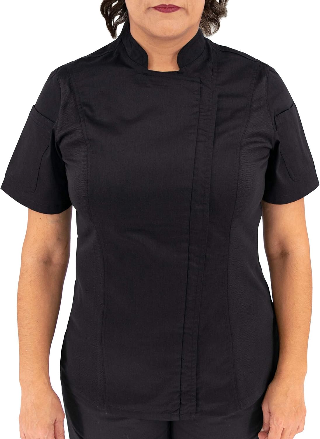 Culinary Master Women's Breathable Short Sleeve Premium Zip Chef Jacket