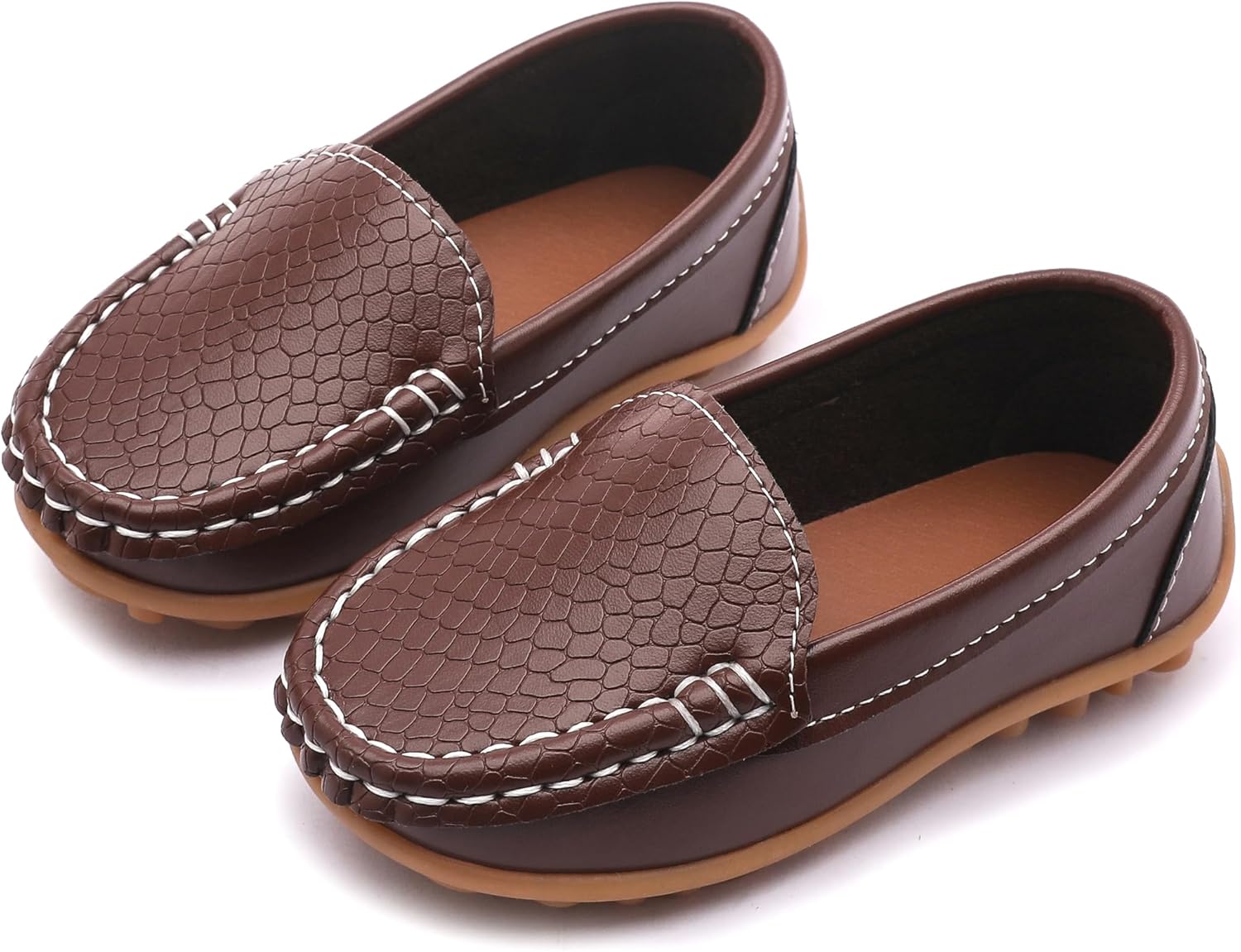 LONSOEN Toddler Little Kid Boys Girls Soft Slip On Loafers Dress Flat Shoes - Image 4