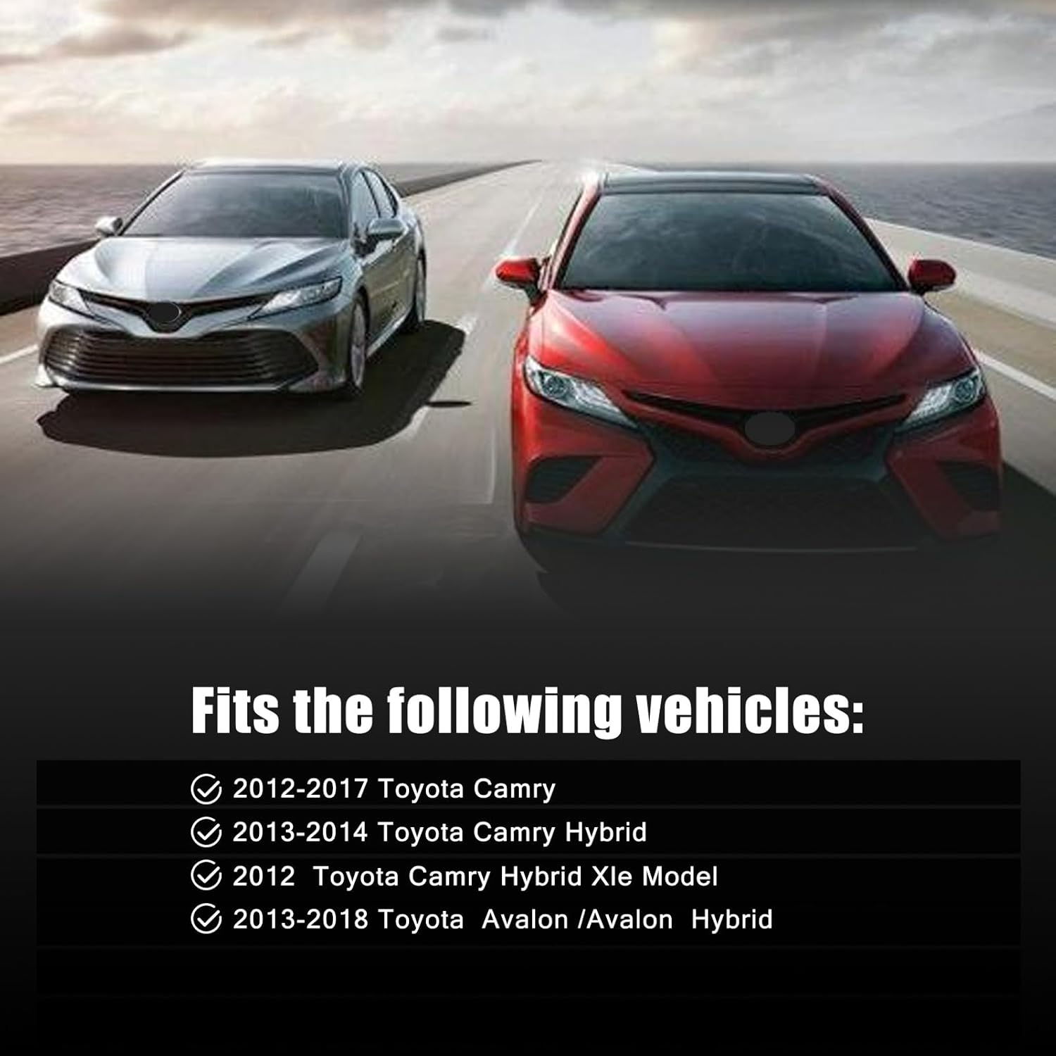 Driver Side Mirror Glass Replacement For Camry/Camry Hybrid 2012-2017 Avalon 2013-2018 - Left Side View Exterior Mirrors, Power Heated, with Backing Plate