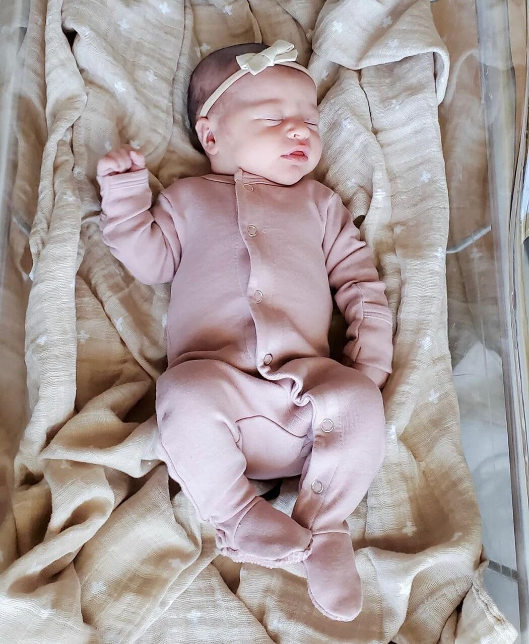 L'ovedbaby Unisex Baby Organic Cotton Snap Footie, GOTS Certified, Long Sleeve Sleep Play Footed Pajamas, Mitten Cuffs Grips