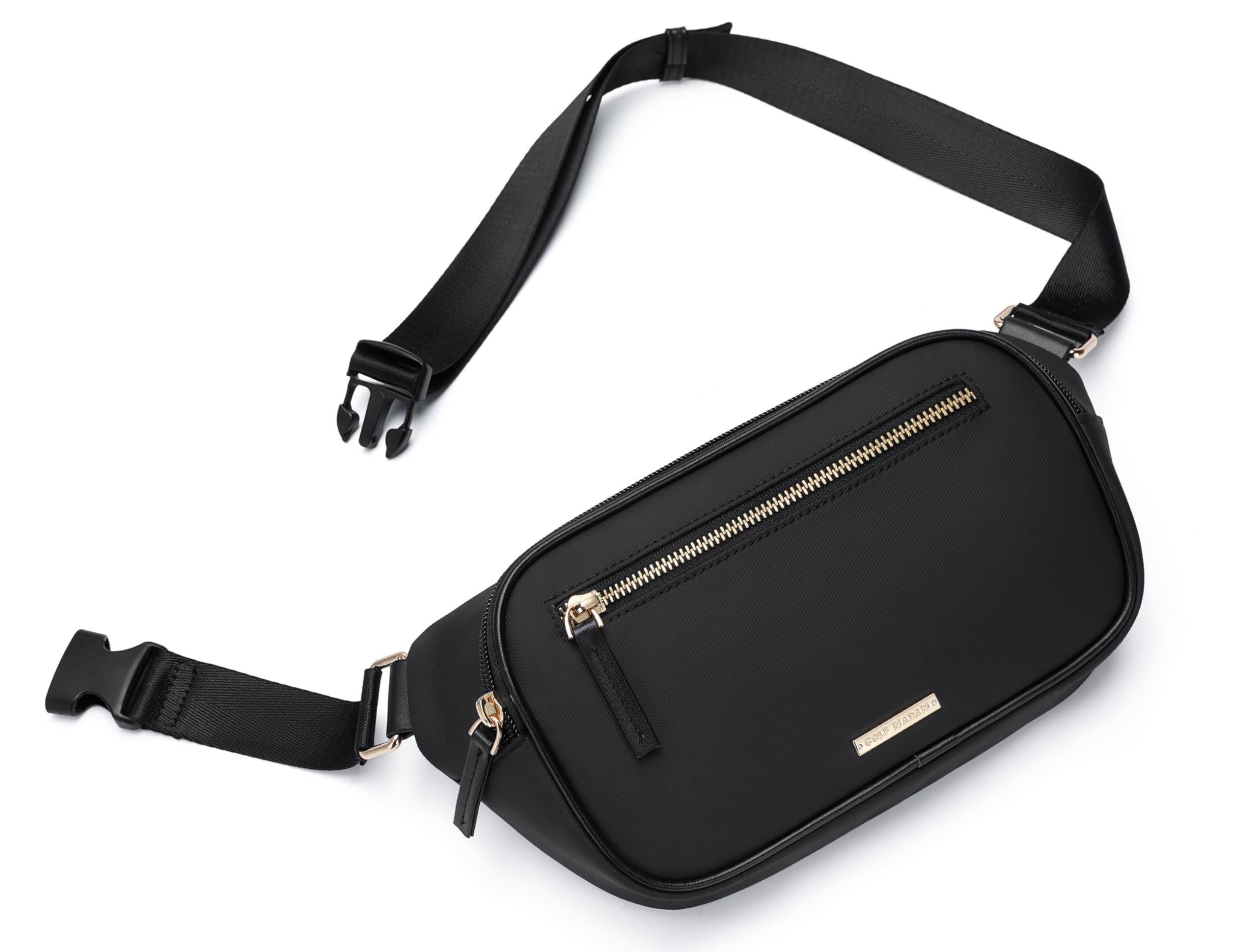 GOLF QUALITY Marsupi Donna e Uomo, Borsetta Donna Marsupio Donna Tracolla Sportivo Alla Moda con Spalline Regolabili, Everywhere Belt Bag per Escursioni, Ciclismo, Borsa Donna Crossbody Bag Nero