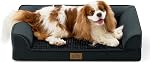 COZY KISS Lit de chien orthopédique pour Chien Extra Grande Taille, XL Bolster Pet Couch avec doublure imperméable, U Shaped Foam Sofa anti-dérapant fond avec lavable housse amovible, 112x81x18cm, gris