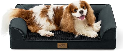 Miniatura 13 de Cama ortopédica para perros grandes y medianos, sofá para mascotas de tamaño L para perros y gatos, sofá de espuma de gran soporte en forma de U con