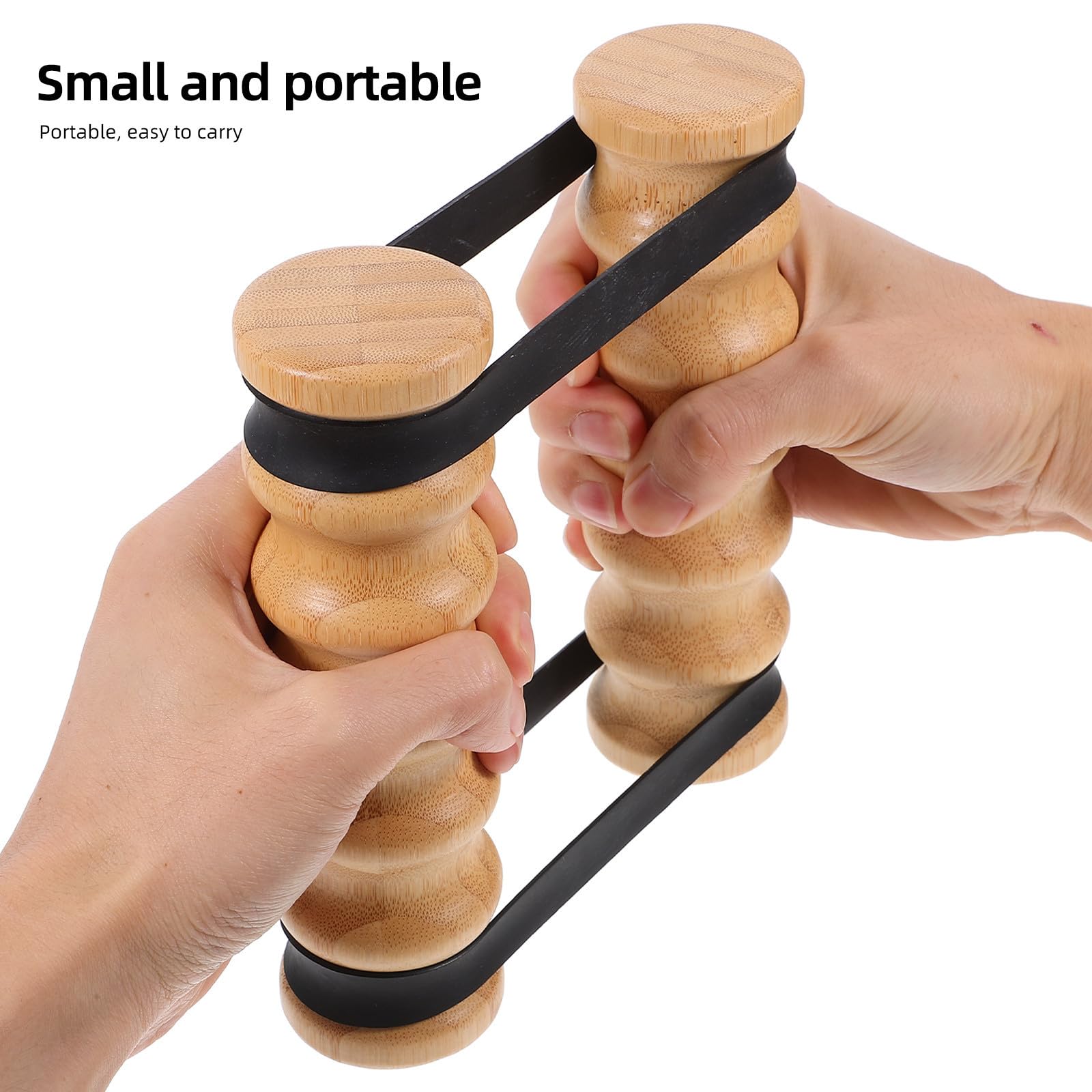 2 Piezas Bandas de Resistencia Ajustables con Mango de Madera