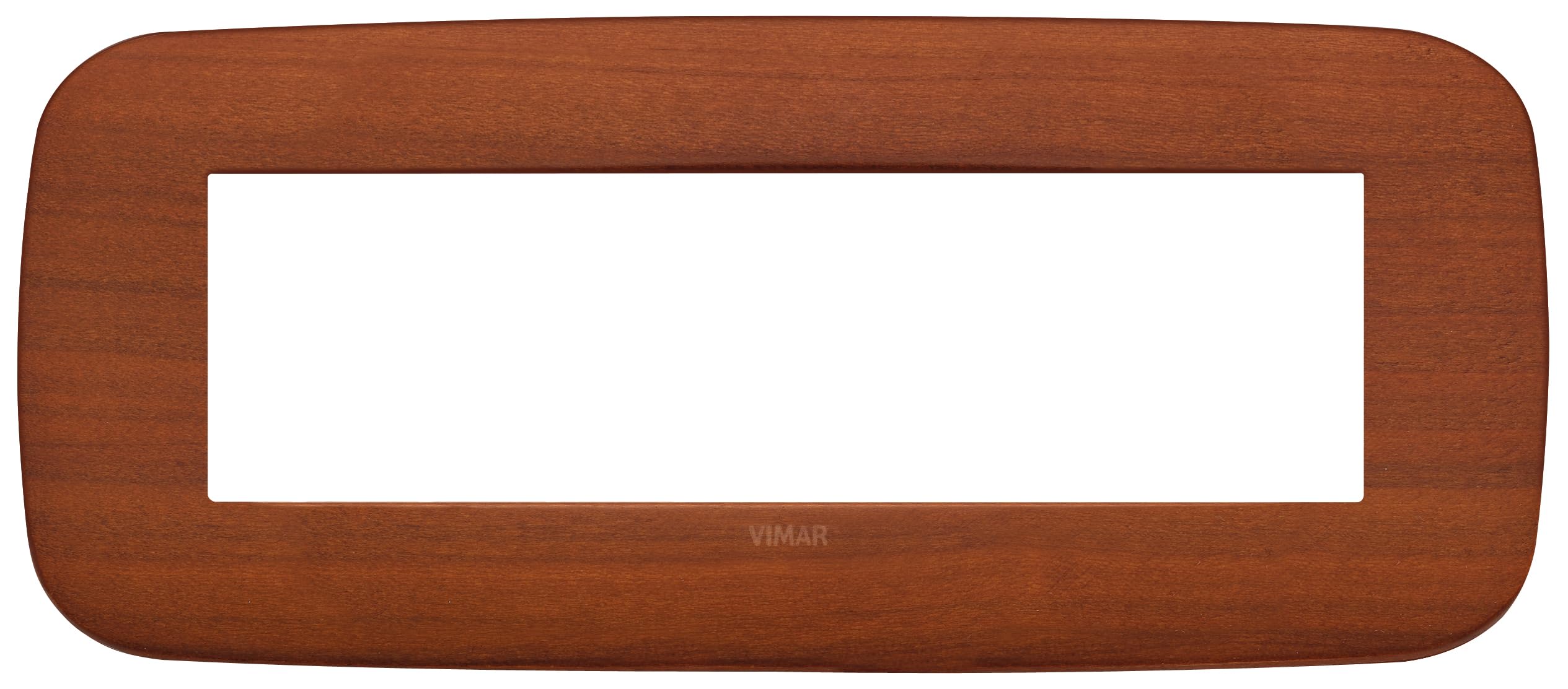 Cadre Round 7 modules VIMAR Arke bois merisier plaque de finition interrupteur horizontal