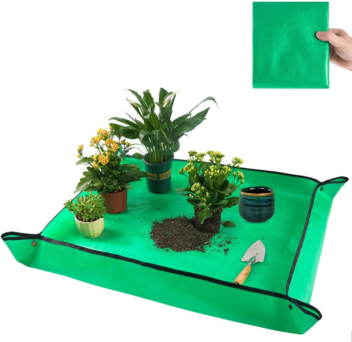 DHVSAM 75 * 75CM Gardening Mat for Indoor Bonsai Succulent Plant Care Waterproof and Foladable PE Garden Mat for Watering Grassland Balcony Nursery Potting and Transplanting Mat Plant Seedling Green (B0CY262246) Amazon Price History, Amazon Price Tracker