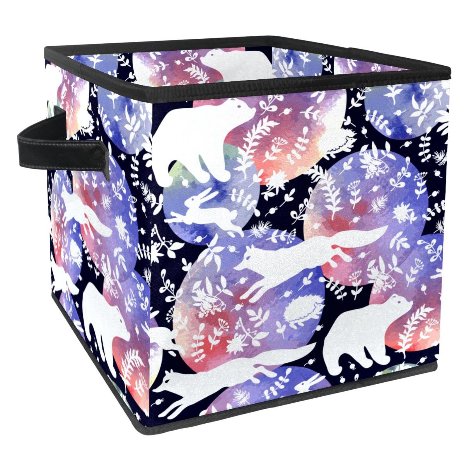 Boîte de rangement pliable robuste motif animaux pour placard et maison