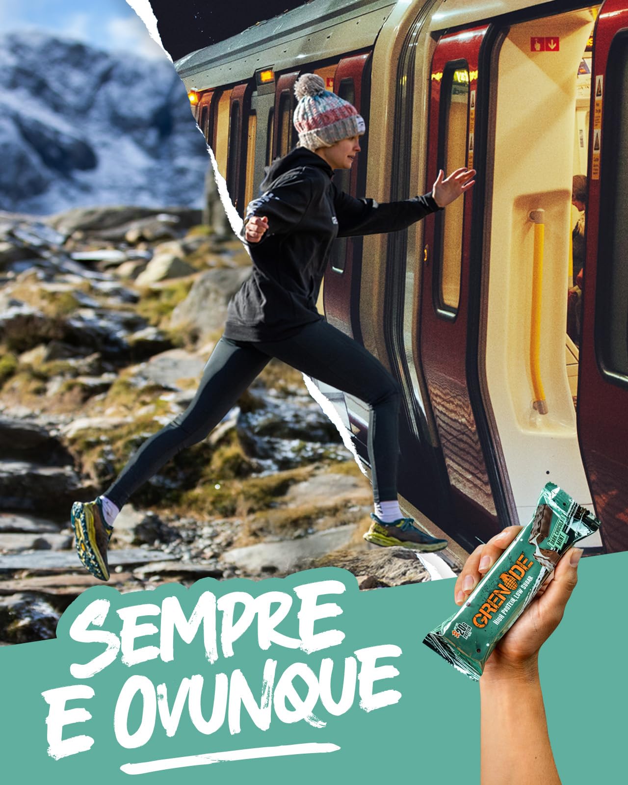 Grenade Barretta Proteica - Dark Chocolate Mint, 12 x 60 g | Barretta Proteica a Basso contenuto di Zuccheri, Piú di 20g di Proteine per Barretta