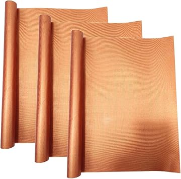 Large Thick Heavy Duty Oven Liners for The Bottom of Gas Oven,Heat Resistant Fiberglass Oven Mat,BBQ Grill Mats, BPA&PFOA Free,Reduce Spills,Gas Oven Bottom Protection, 3-Pack, Copper