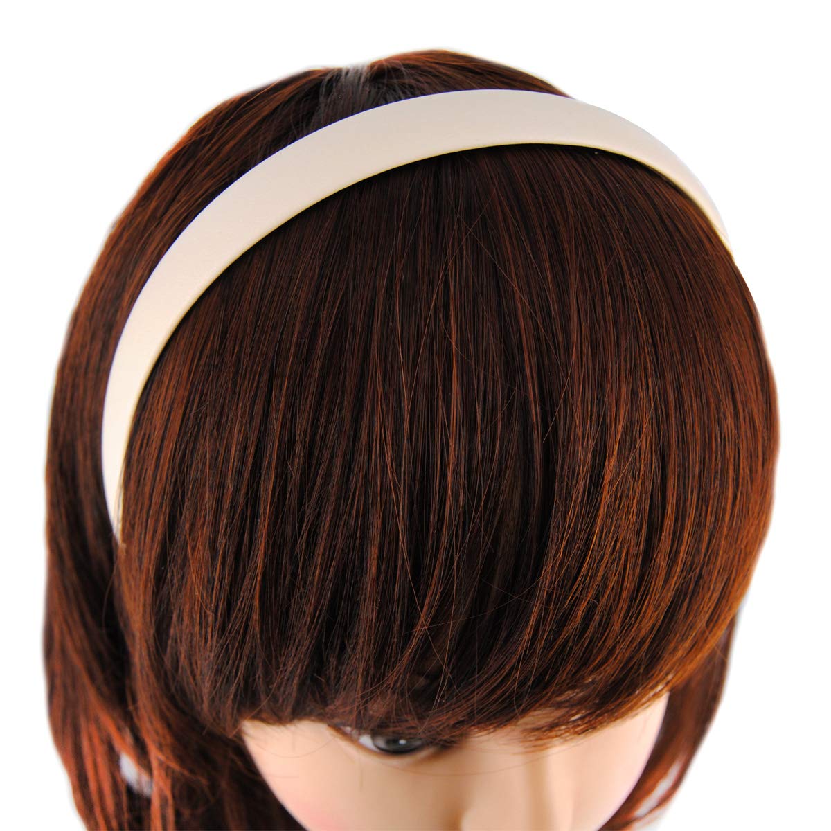 axy HR27CS Classic Vintage Leather Hair Band, Cream White