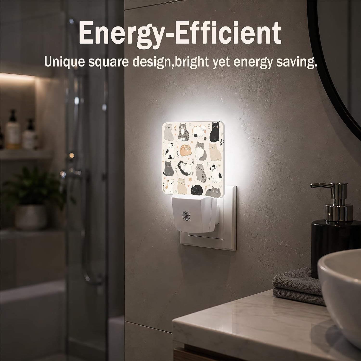Cute Cat Dusk to Dawn Night Light, Plug into Wall Nightlights for Home image 5