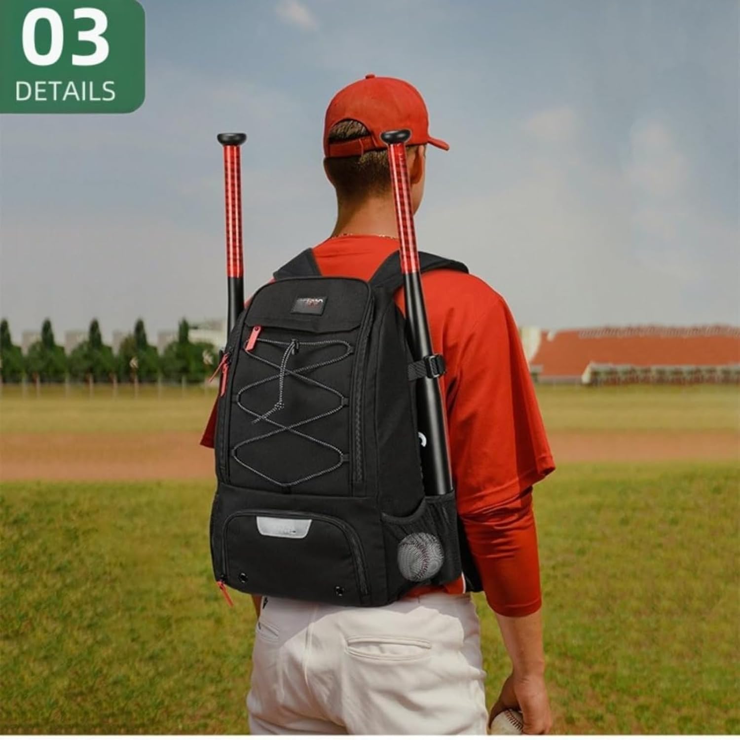 Amazon | MATEIN ユース野球バッグ ソフトボールバッグ クリートポケット付き 女の子/男の子/大人用 大きな野球バックパック 男性用  フェンスフック付き バット2個収納 バッティングミトン ヘルメット キャップ ティーボールギア付き | MATEIN | バッグ 野球用バックパック 軽量 大容量 大人 アウトドア旅行 旅行 クラブ活動 学校に適しています 野球ギア 収納 多コンパートメント 持