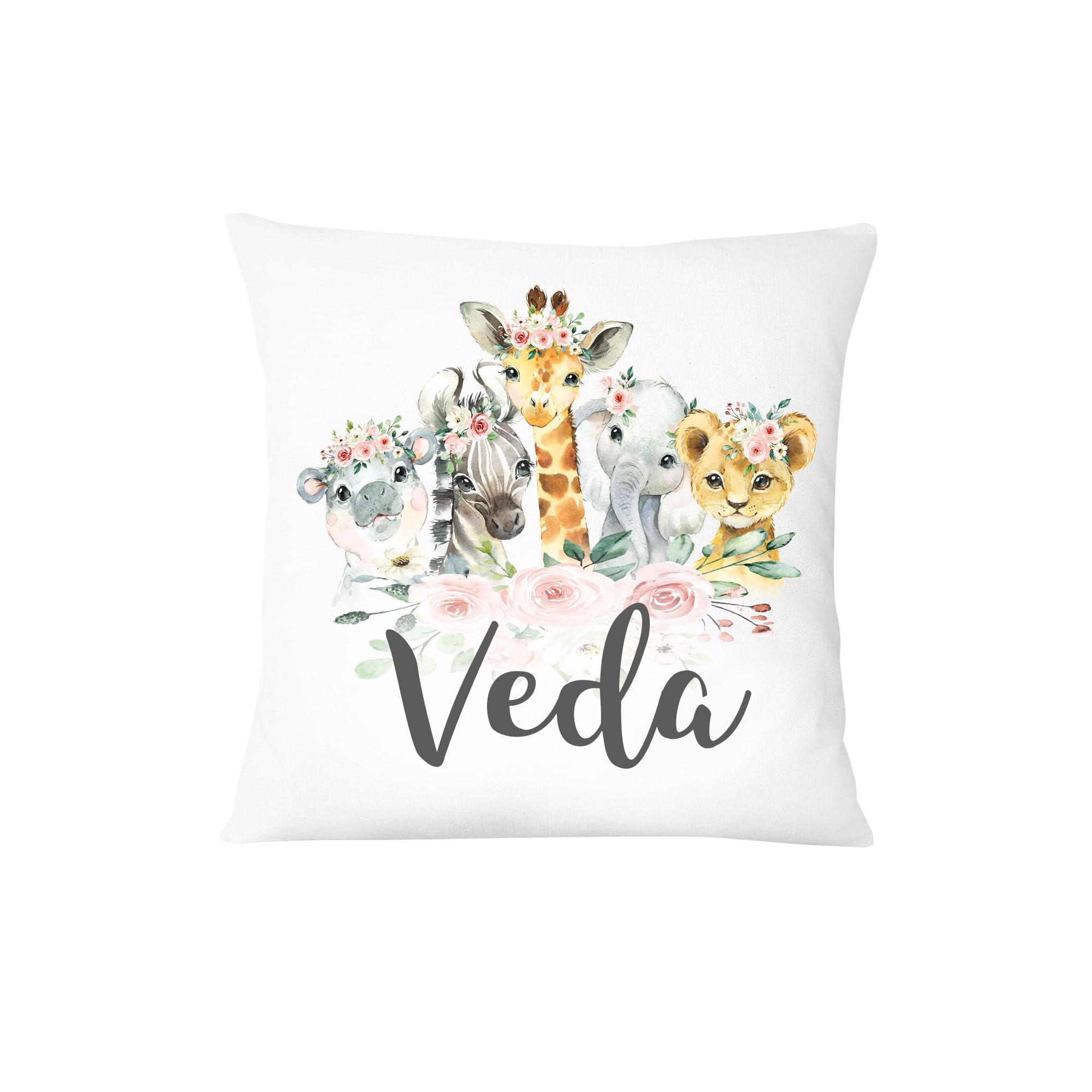 Safari Animals Baby Girl Custom Nursery Decorative Pillow