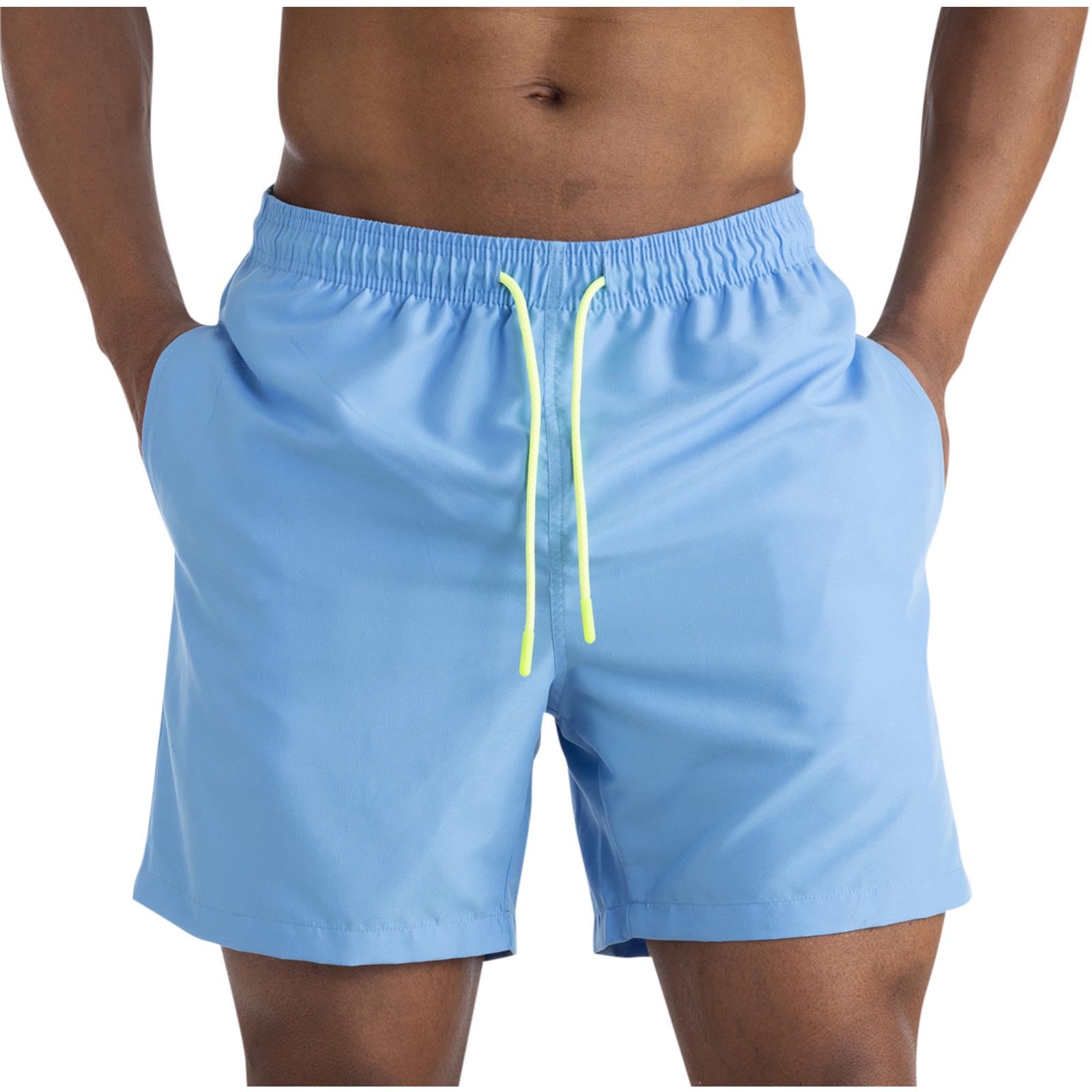 Shorts Herren Sommer Kurze Hosen Schnelltrocknend Laufhose Kurz Casual Fitness Outdoorshorts Arbeitshose Herrenshorts mit Kordelzug Elastische Taille Freizeitshorts Himmelblau 3XL