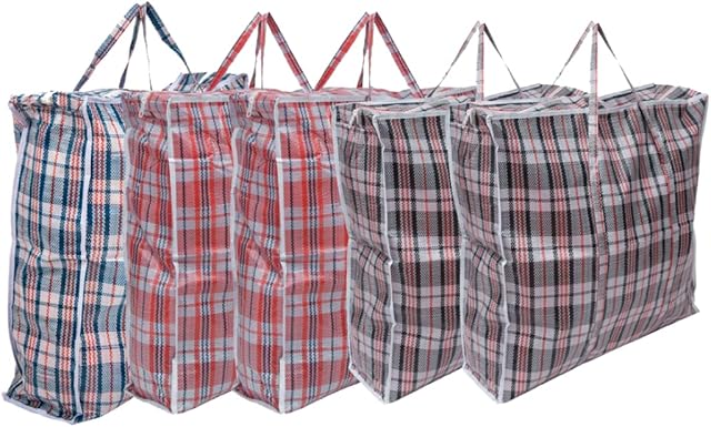 Straame Laundry and Storage Bag, Multipurpose Storage Bag, Durable and Resistant Storage Solution with Zips and Handles, Large Reusable Bags (60 x 60 Pack of 5)
