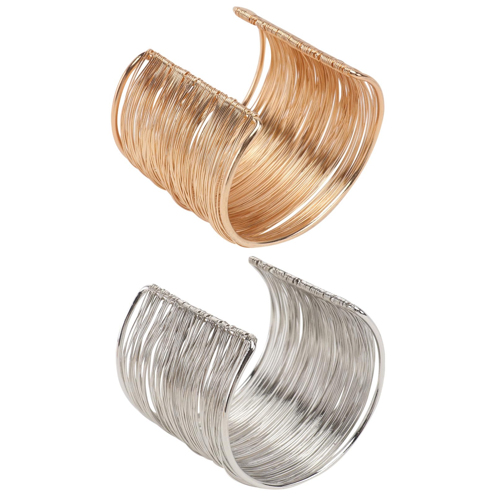 iplusmile 2 Piezas de Brazaletes de Aleación Plateada, Pulseras Clásicas Vintage Cómodas y Fáciles de Usar, como Obsequio para Mujer