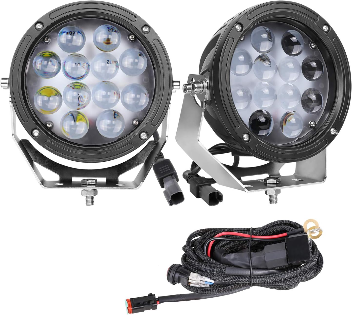 Auto Power Plus Round LED Pods, 2pcs 7” 120W Off Road