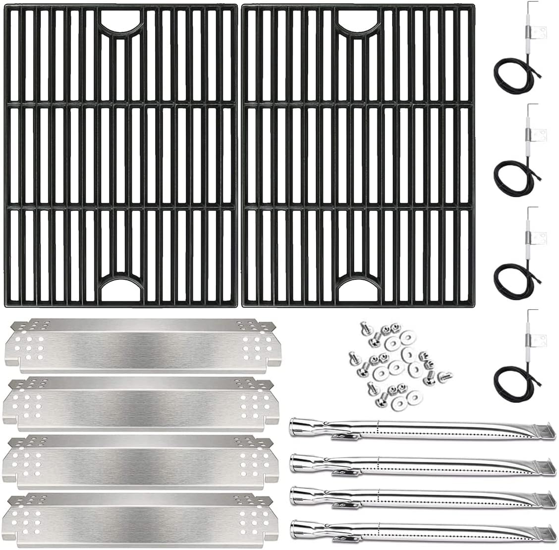 Utheer Grill Replacement Parts for Home Depot Nexgrill 4 Burner 720-0830H, 720-0830D, 720-0783E, 720-0830A Gas Grill,Included 4 Grill Burner Tube, 4 Heat Plates, 4 Ignitors and 2 Cooking Grates