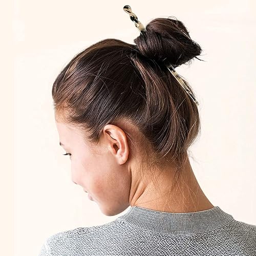 Miniatura 5 de Paquete de 6 palillos de acetato para el cabello, palillos con estampado de leopardo, palillos de tortuga, horquilla, palillos para el cabello,