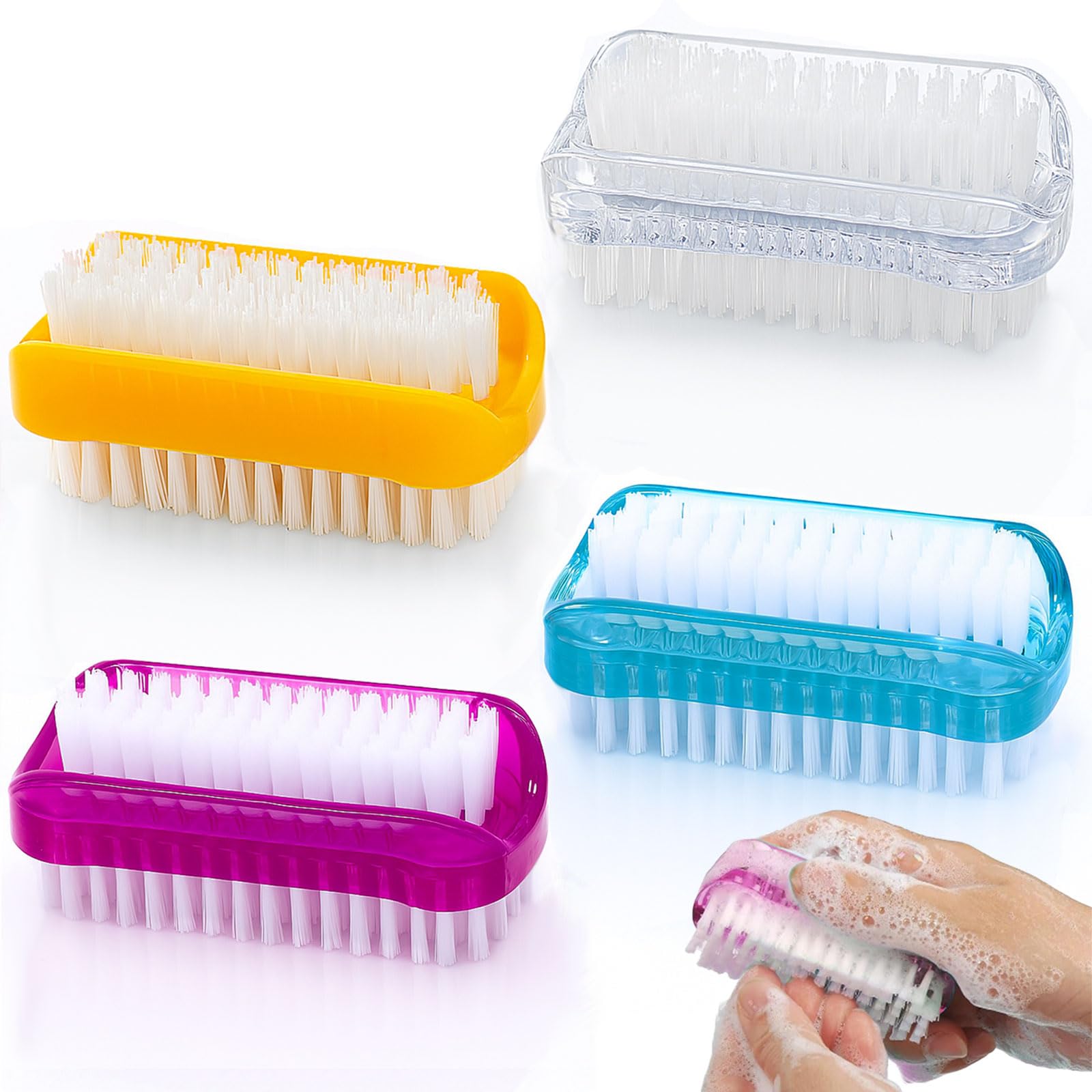 4 Pezzi Spazzola per Unghie Mani, Lavaggio di Mani Spazzolino, Spazzole per la Pulizia Plastica, Lavaggio di Mani Spazzolino per Unghie per Pulizia e Pulizia delle Unghie