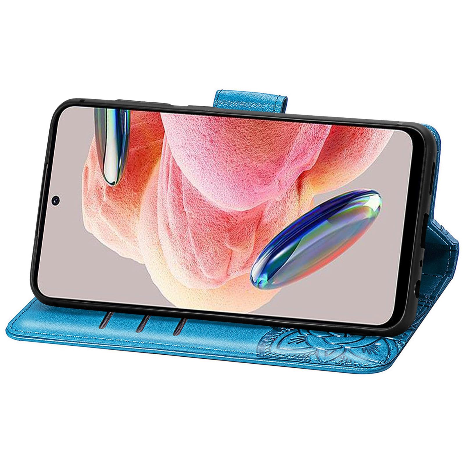 Per Xiaoi Redi Note 12S 4G Cover Portafoglio in Pelle PU con Stapa a otivi - Farfalla Blu Per Xiaoi Redi Note 12S 4G Cover Portafoglio in Pelle PU con Stapa a otivi - Farfalla Blu
