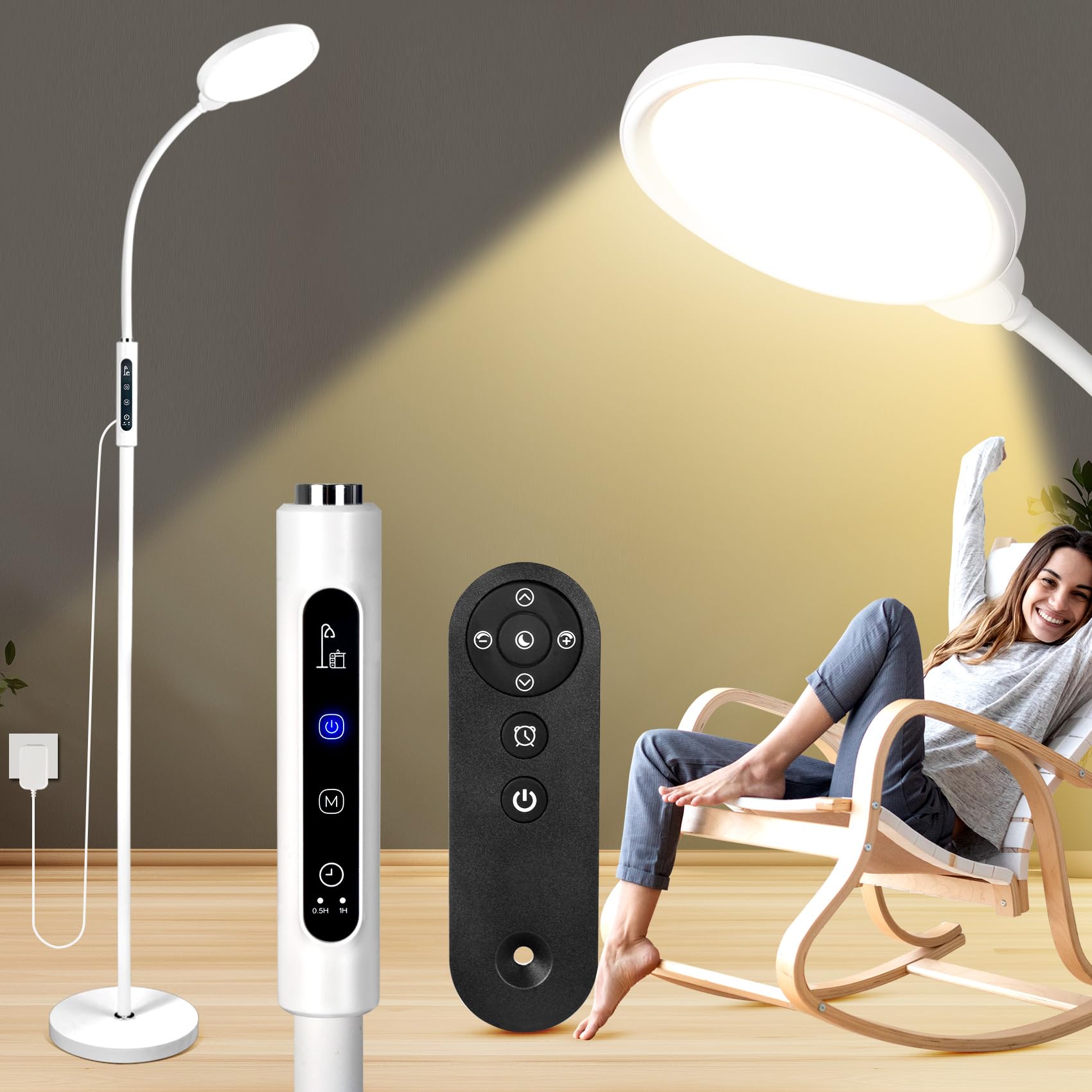 SAD Lamp, SAD Light Therapy Lamp with Remote, 7 Color Temperature & 9 Brightness SAD Lamp LED Desk lamp for Reading, Office, Home