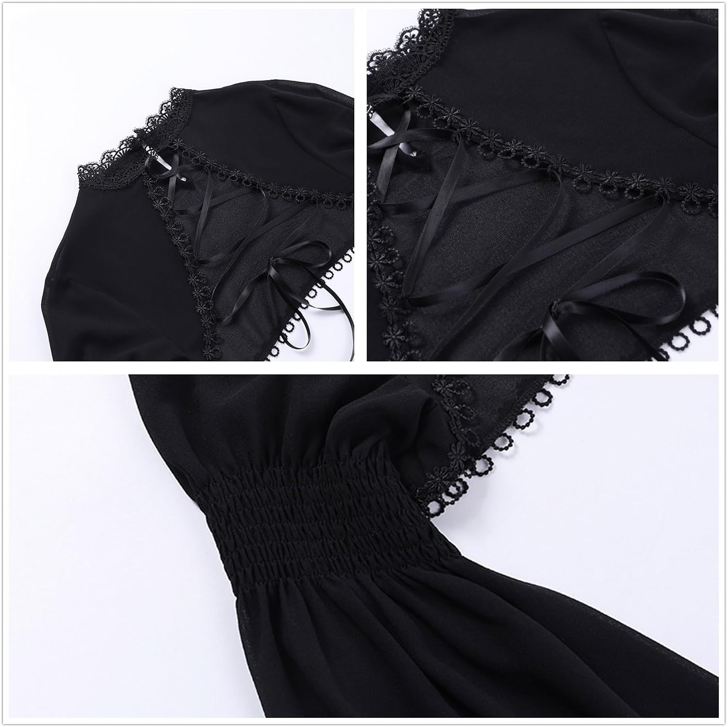 Gothic Bolero Shrug Crop Top for Women Bohemian Bell Sleeve Punk Rave