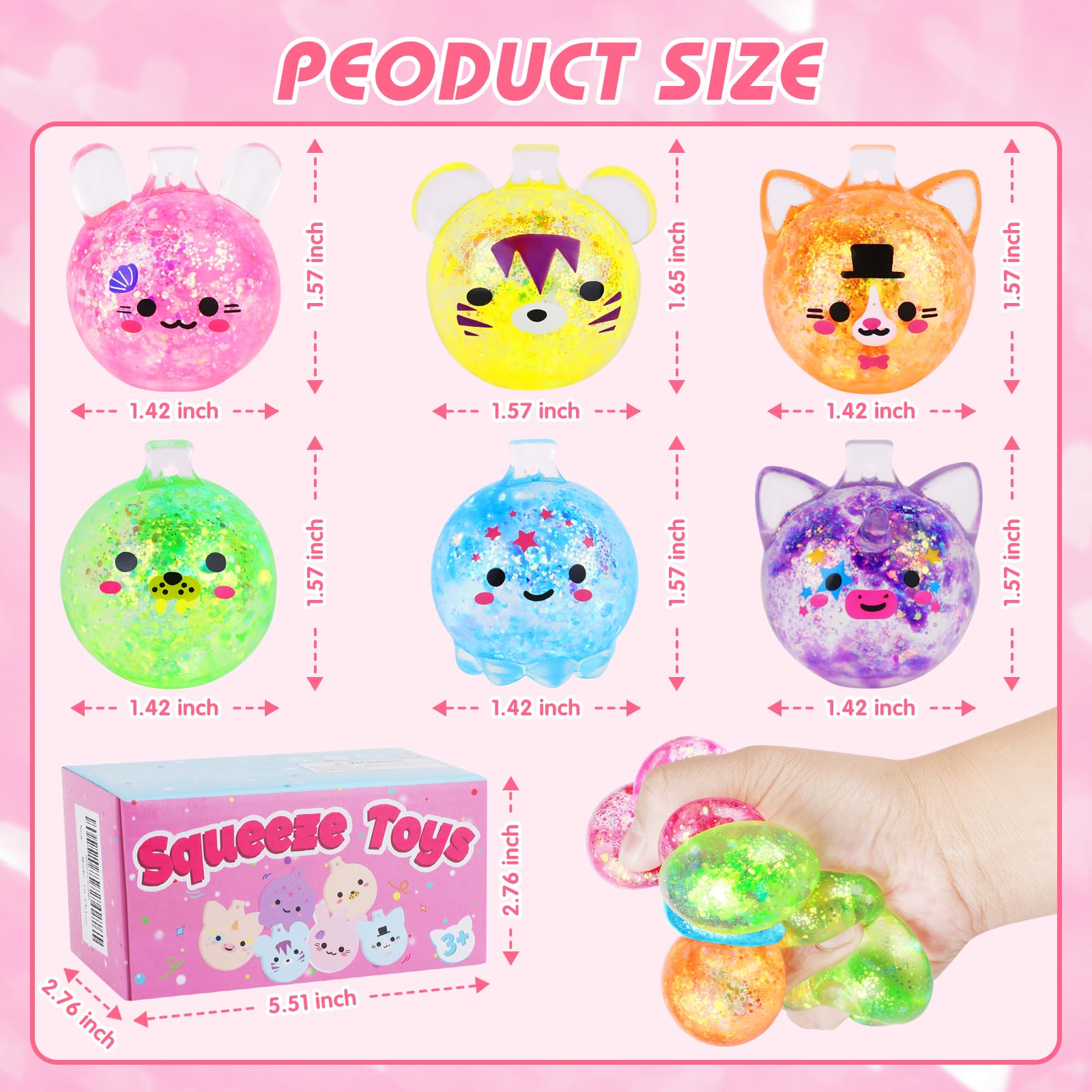 6 Pack Sensory Stress Balls Set, Multicolor, small - Image 2