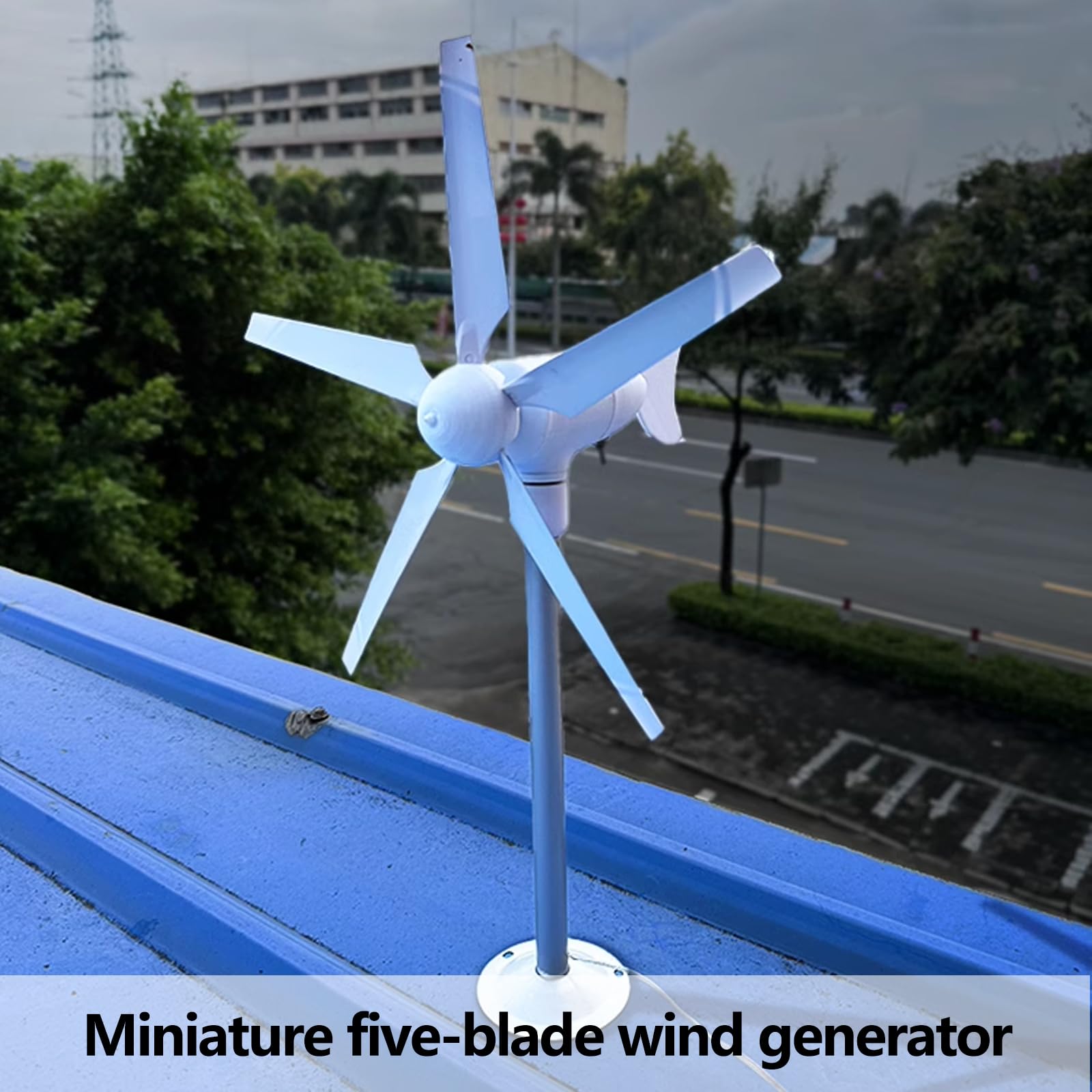 Mini generador de turbina eólica de 5 cuchillas, kit de bricolaje de energía eólica de imán permanente trifásico, generador sin escobillas, molino de viento al aire libre, turbina de viento pequeña