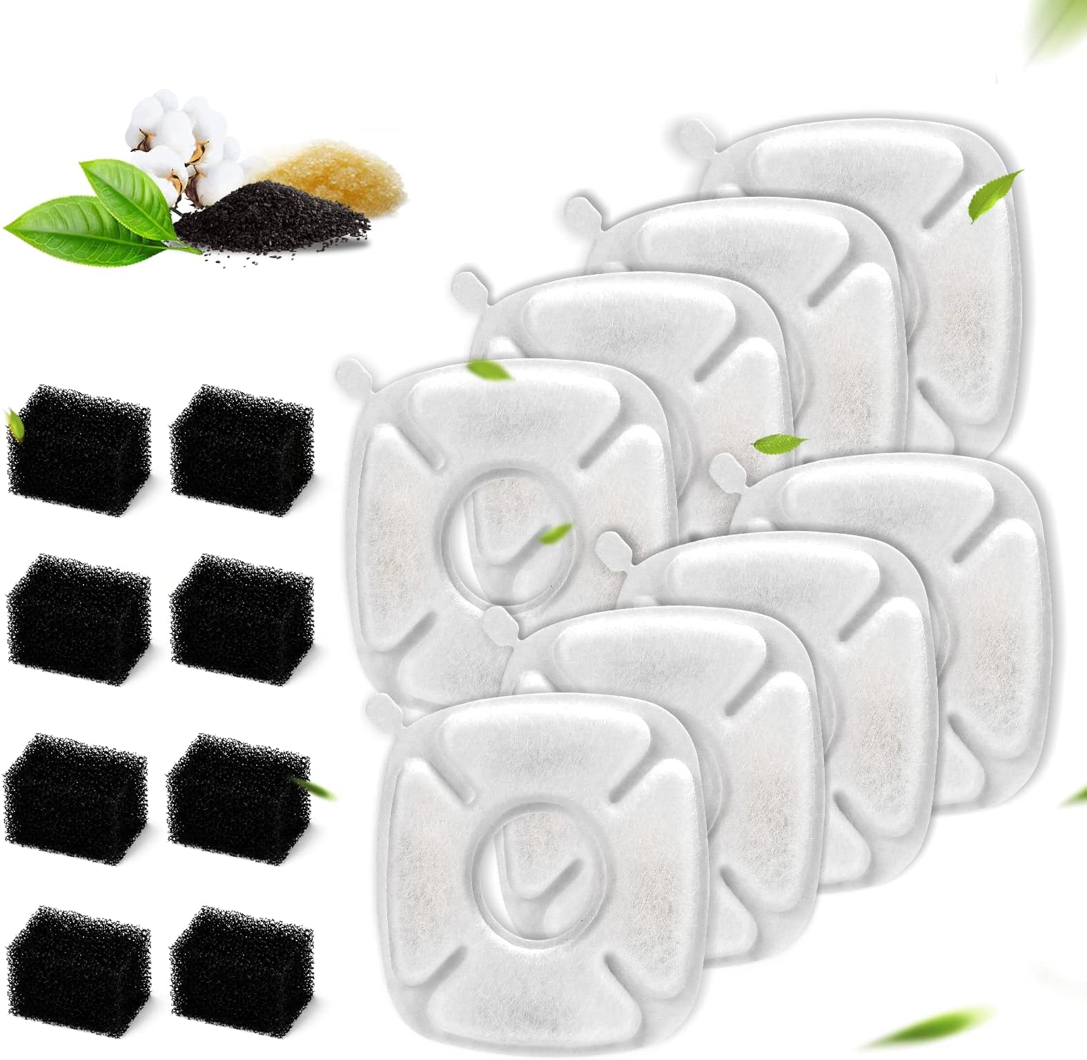 Petsdrog 10-Pack Replacement Filter Sponges For 102oz/3.2L Cat & Dog Water Fountain - View #4