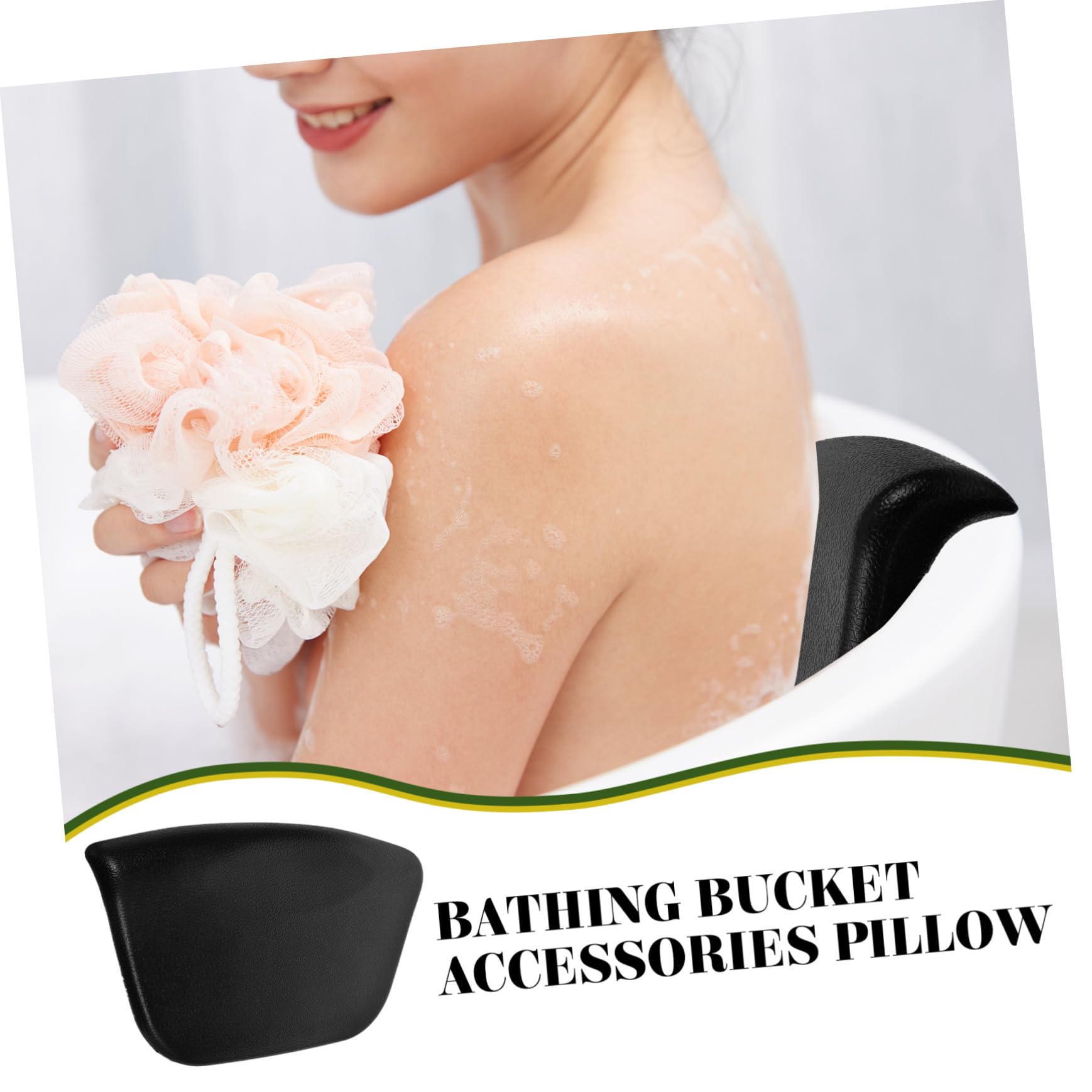 FOMIYES 3 Pièces Oreillers Moelleux Oreiller de Bain Coussin Relaxant Coussin Relaxation Appui-tête d'oreiller de Oreiller de Repose-tête de Unité Centrale Black